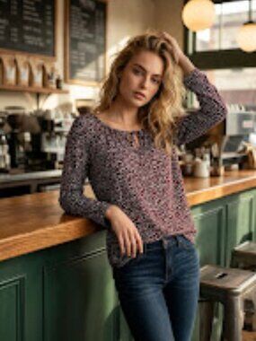 Winter Wine Long-sleeved Heart Design Tunic